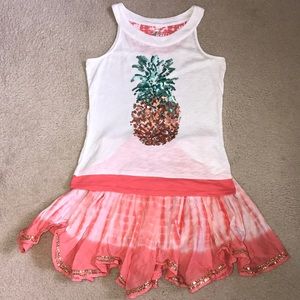 Girls pineapple tank top w/ matching flared skirt.